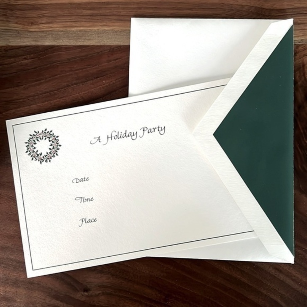 Crane’s A Holiday Party Invitations set of 10 new open box